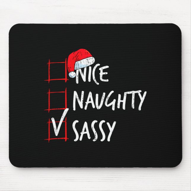 Nice Naughty Sy Christmas List Santa Costume Xmas  Mousepad (Vorne)