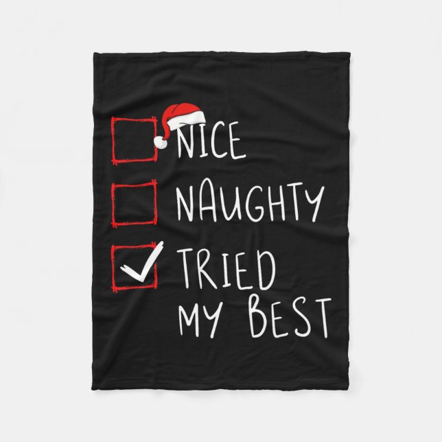 Nice Naughty Trip My Best Christmas List Xmas San Fleecedecke (Vorderseite)