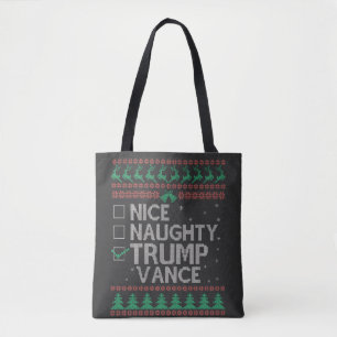 Nice Naughty Trump Vance Wahl Ugly Sweater Tasche