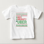 Nice Naughty Uber Funny Christmas Matching Geschen Baby T-shirt<br><div class="desc">Weihnachten, Santa, Uber, lustig, gestrickt, frech, geschenk, coach, hässlich, pulsierend</div>