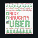Nice Naughty Uber Funny Christmas Matching Geschen Notizblock<br><div class="desc">Weihnachten, Santa, Uber, lustig, gestrickt, frech, geschenk, coach, hässlich, pulsierend</div>