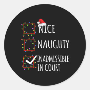 Nice naughty unzulässig in der Weihnachtsliste des Runder Aufkleber