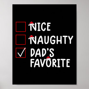 Nice Naughty Vaters liebstes Niedliches Weihnachts Poster