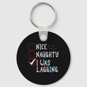 Nice Naughty Videos Spiele Gamer Fun Lag Weihnacht Schlüsselanhänger