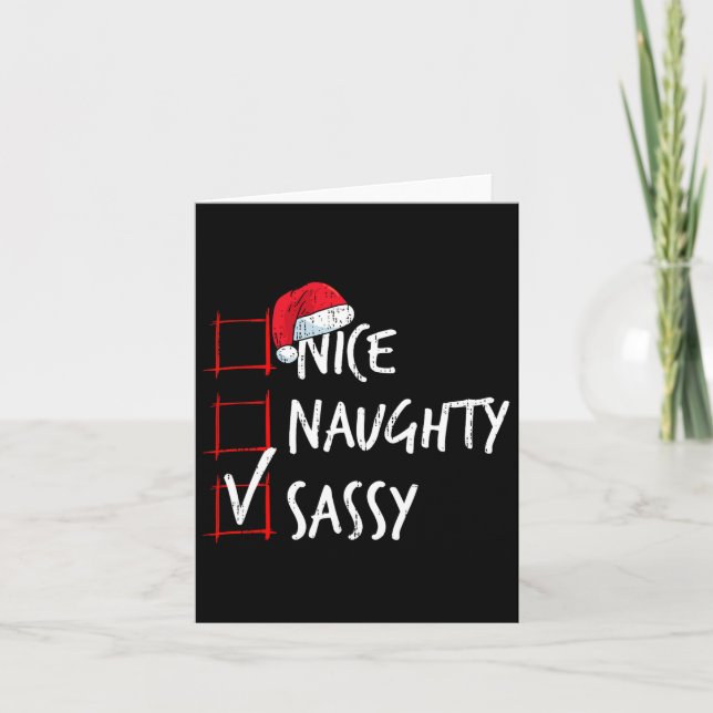 Nice Naughy Sy Christmas List Weihnachten Weihnach Karte (Vorderseite)
