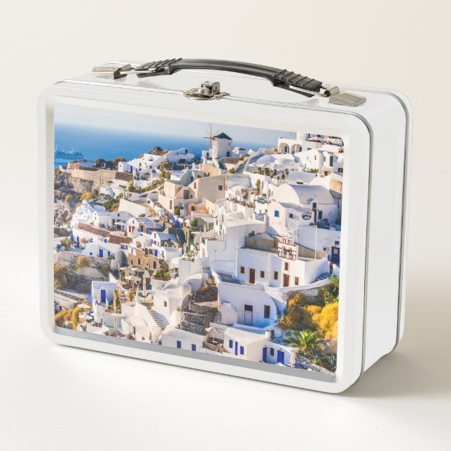 Nice Oia Santorini Metall Brotdose (Vorderseite)