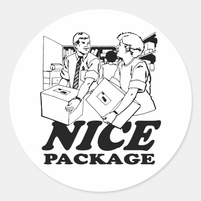NICE-PAKET RUNDER AUFKLEBER (Vorderseite)