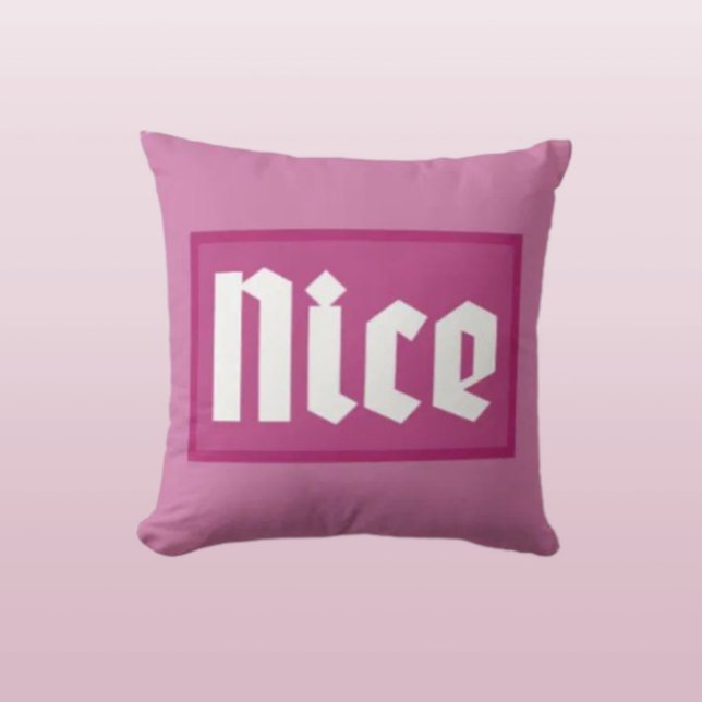 Nice Pink Box Typography Throw Pillow Kissen (Von Creator hochgeladen)