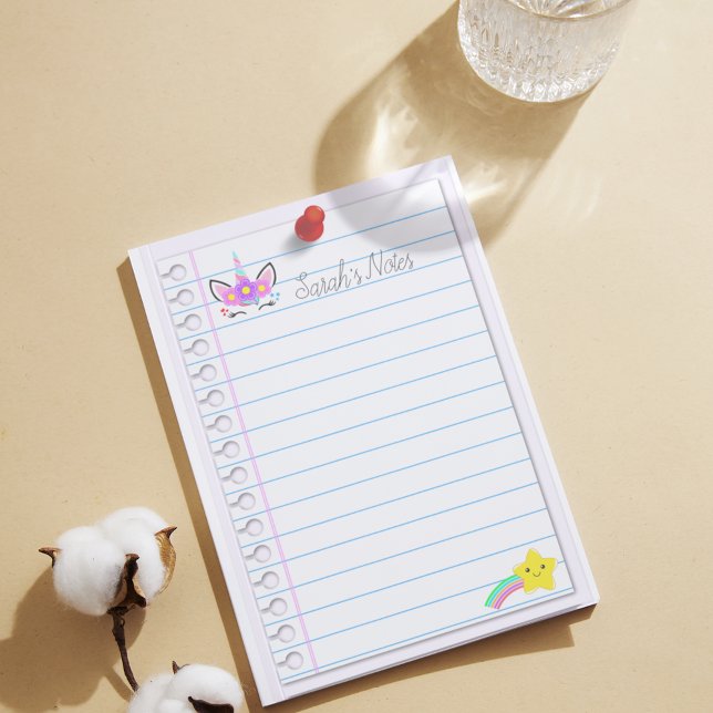 Nice Pink Unicorn & Regenbogen Schießstar 4" x "6 Post-it Klebezettel (Von Creator hochgeladen)