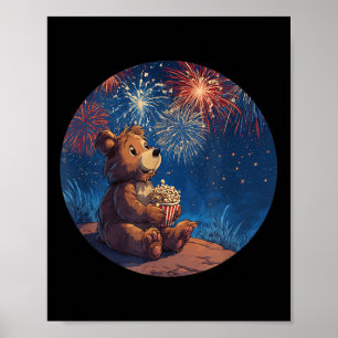 Nice Popcorn Feuerwerk Kostüm mit Niedlichem Bär Poster
