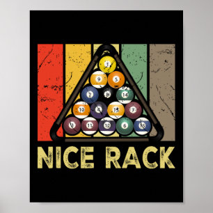 Nice Rack Funny Billiard Player Vintag Pool Bill Poster