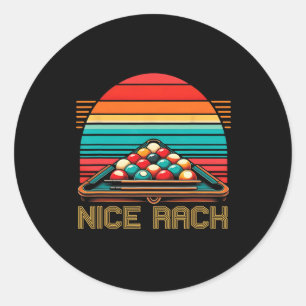 Nice Rack Funny Billiard Player Vintag Pool Bill Runder Aufkleber