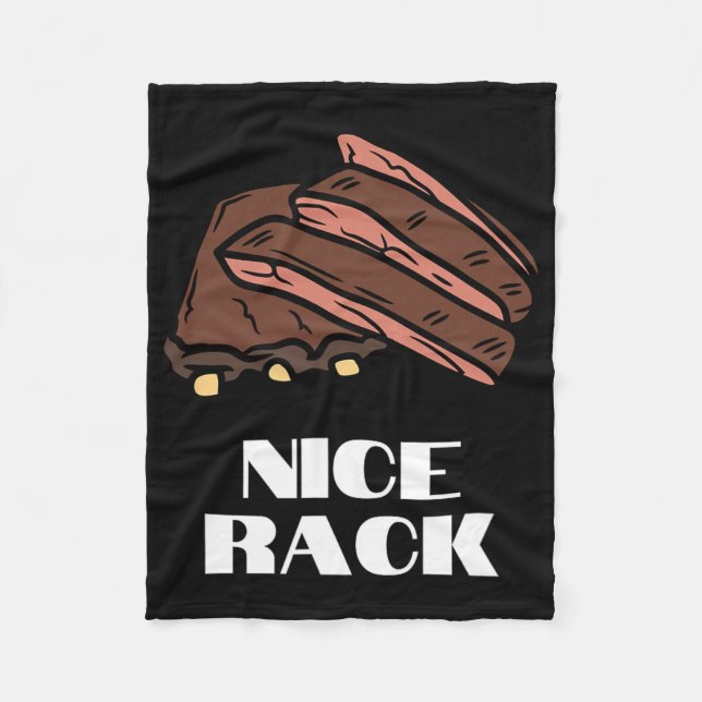 Nice Rack - Funny Ribs und Grillen Fleecedecke (Vorderseite)
