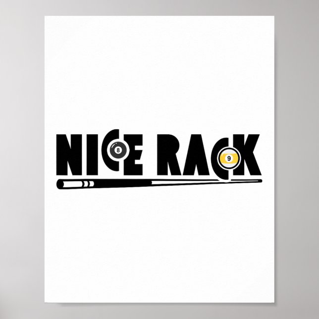 Nice Rack Pool Billiard Player Funny 1 Poster (Vorne)