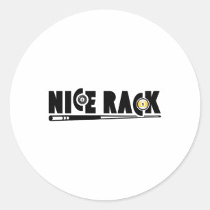 Nice Rack Pool Billiard Player Funny 1 Runder Aufkleber