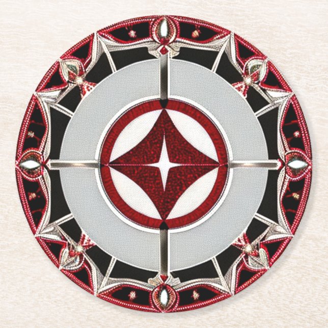 Nice Red and Silver Paper Untersetzer (Vorderseite)