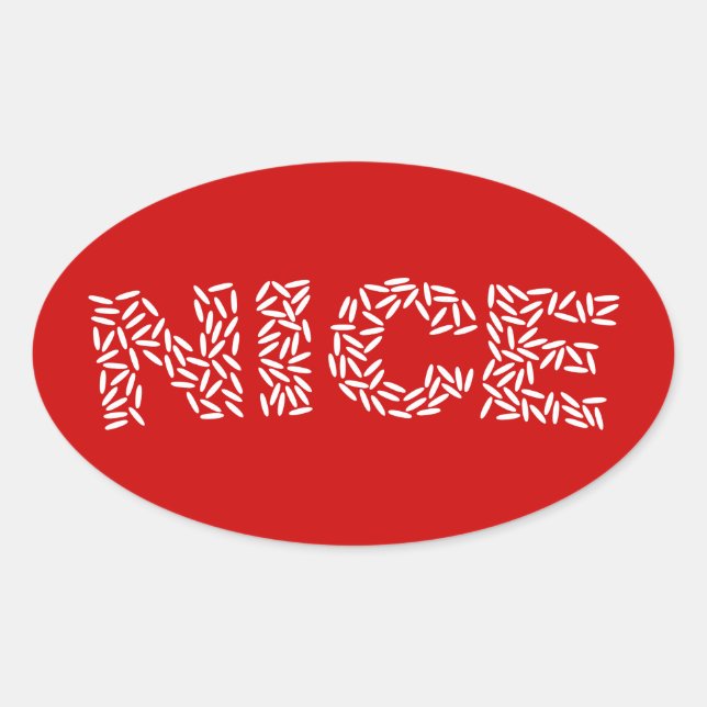 Nice Rice Ovaler Aufkleber (Vorderseite)