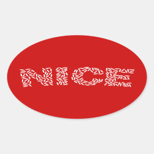 Nice Rice Ovaler Aufkleber