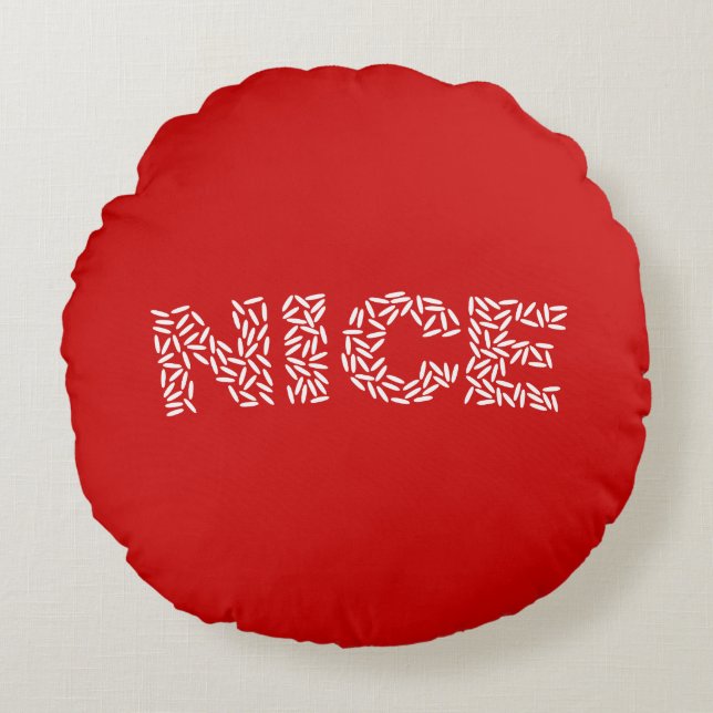 Nice Rice Rundes Kissen (Vorderseite)