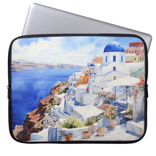 Nice Santorini Laptopschutzhülle (Vorderseite)