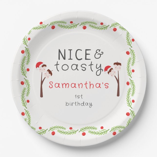 Nice S'mores Marshmallows Kids Xmas Birthday Party Pappteller (Vorderseite)
