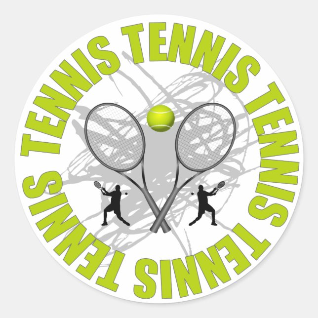 Nice Tennis Emblem Runder Aufkleber (Vorderseite)