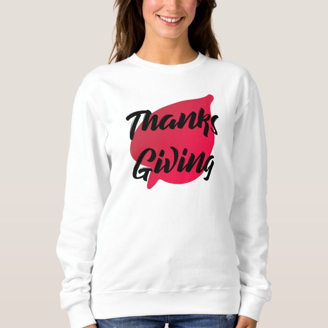Nice Text Erntedank Typografie auf Leaf Hoodie (Vorderseite)