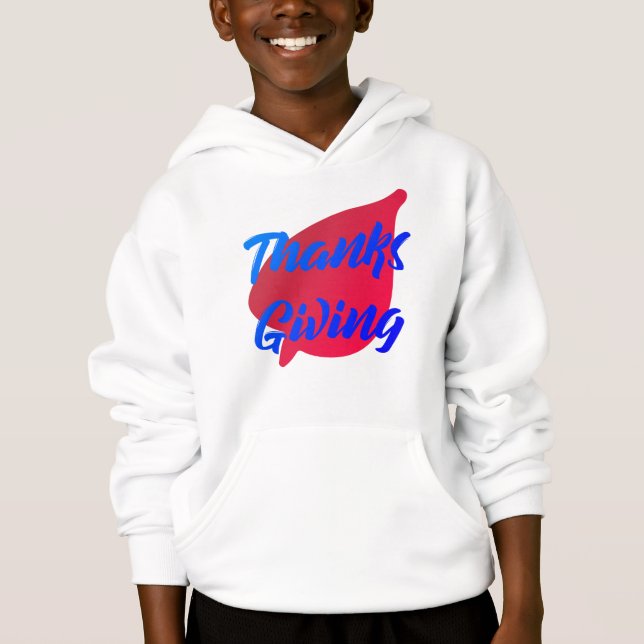 Nice Text Erntedank Typografie auf Leaf Hoodie (Vorderseite)