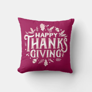 Nice text Happy Thanksgiving mit Blätter Herbst Kissen