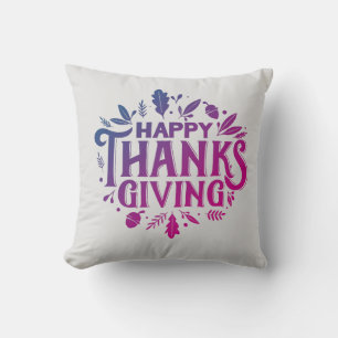 Nice text Happy Thanksgiving mit Blätter Herbst Kissen