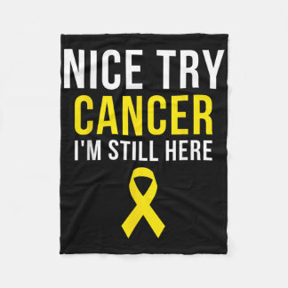 Nice Try Survivor Sarcoma Krebs Bewusstsein Gelb Fleecedecke