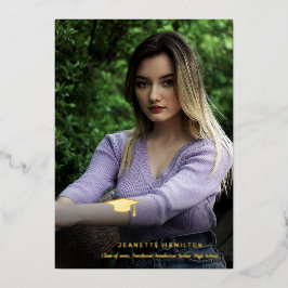 Nice Typografy Script Front/Back Foto Abschluss Folieneinladung