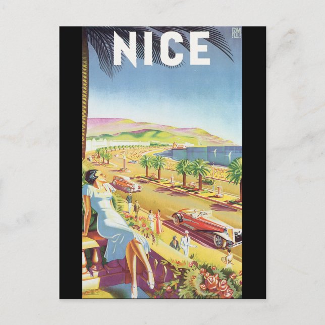 Nice Vintage Travel Poster Postkarte (Vorderseite)