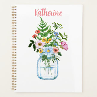 Nice Wasserfarbe Wildblumen Custom Christlich Wome Planer