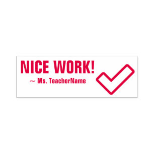"NICE WORK!" + Briefmarke für den benutzerdefinier Permastempel