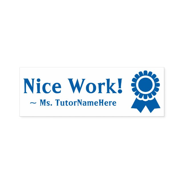 "Nice work!" + Lehrerin Name Rubber Briefmarke Permastempel (Design)