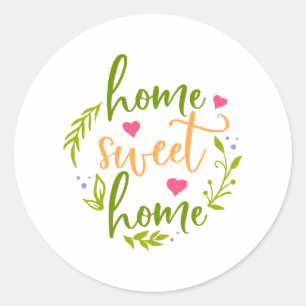 Nice Zuhause Design Zuhause Sweet Zuhause Runder Aufkleber
