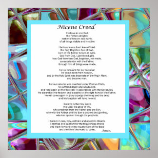 Nicene Creed Poster Christian Prayer Wall Art
