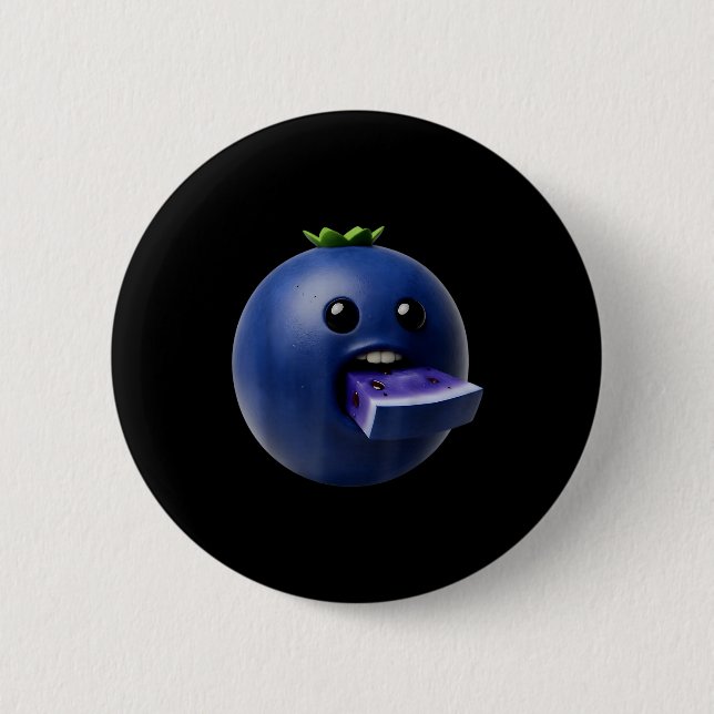 Niche Fruits Funny Blueberry Meme Brainrot Surreal Button (Vorderseite)
