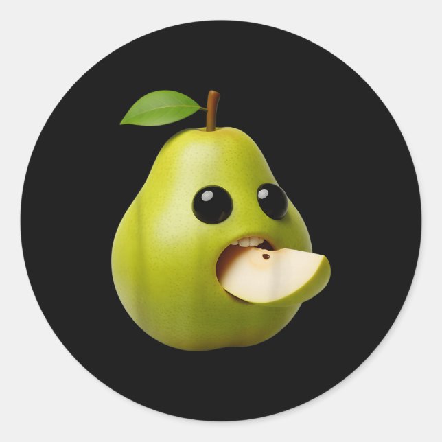 Niche Fruits Funny Pear Meme Brainrot Surreal  Runder Aufkleber (Vorderseite)