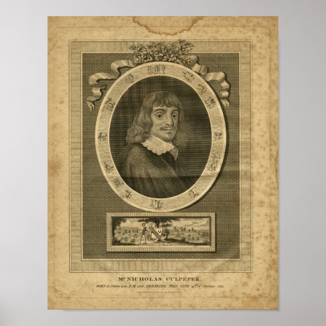 Nicholas Culpeper Herbal Print 1817 Poster (Vorne)