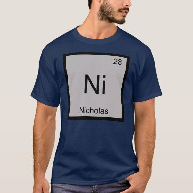 Nicholas Name Chemistry Element Periodic Table T-Shirt (Vorderseite)