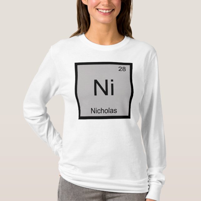 Nicholas Name Chemistry Element Periodic Table T-Shirt (Vorderseite)