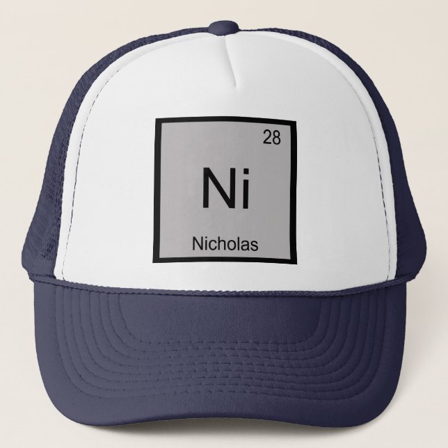 Nicholas Name Chemistry Element Periodic Table Truckerkappe (Vorderseite)