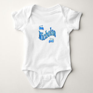 Nicholas Name Mit Feuerwehrautos, Baby Strampler