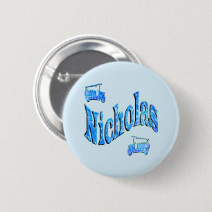 Nicholas Name Mit Feuerwehrfahrzeugen, Button