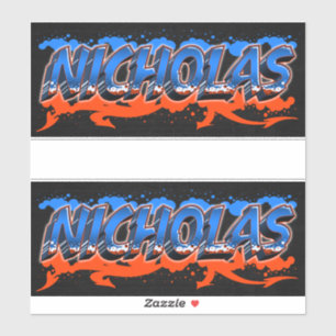 Nicholas Prénom Nom Graffiti Autocollants Autocoll