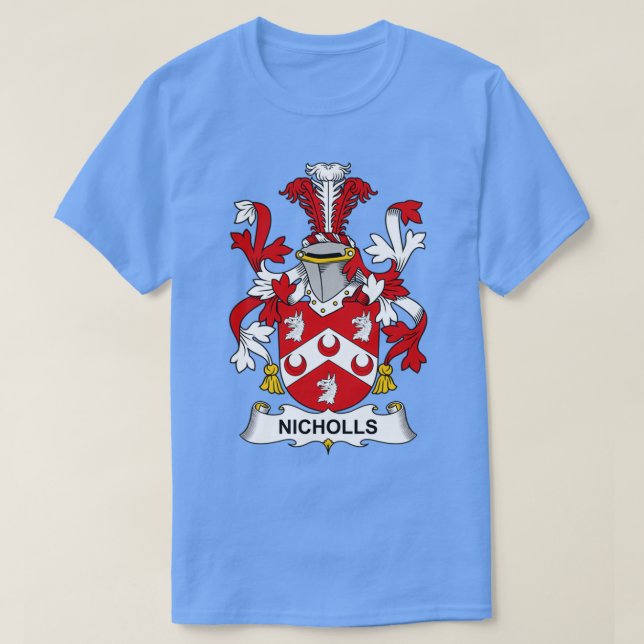 Nicholls Coat of Arms Familienwappen T-Shirt (Design vorne)