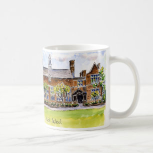 nichols Albright Hall mit Himmel, Kaffeetasse