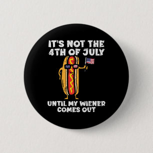 Nicht 4. Juli Dackel Hotdog American Flag Patrioti Button